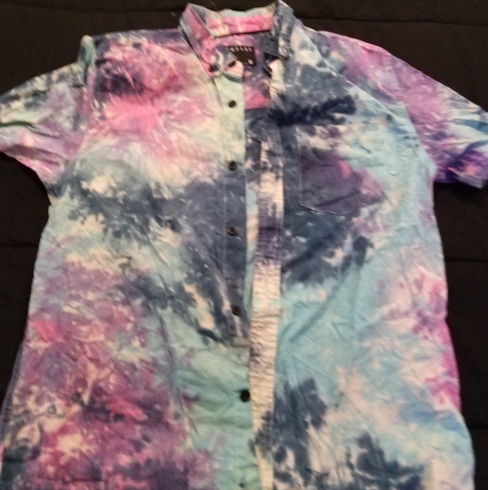 Tie-Dye Colorful Button Down Tee